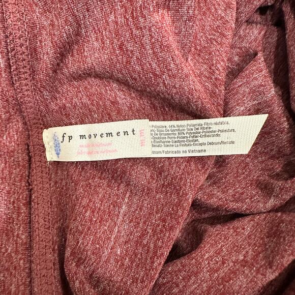 FP‎ Movement Heathered Wine Ribbed Pink Colorblock Evolution Leggings Sz Medium - Picture 7 of 10